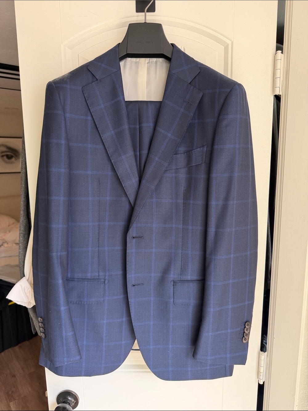 Suitsupply Navy Blue Windowpane Men's Blazer